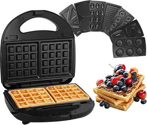 Vinteky Sandwichmaker 8 in 1, Grill wechselplatten, Waffeleisen Sandwichtoaster, Sandwich Maker mit 8 Austauschbare Antihaft-Kochplatten, 800 W von Vinteky