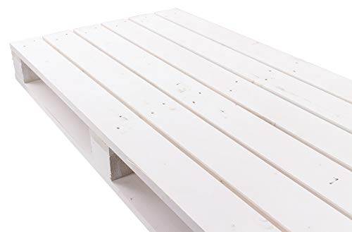 Weiße Holzpalette / Palette Shabby Chic aus Holz 120x60x12,5cm - Einwegpalette Tauschpalette Upcycling Palettentisch (1 Stück Weiß) von Vinterior