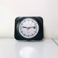 80Er Jahre Philips Schwarze Wanduhr, Hf Quartz Uhr, Seltene Wanduhr von Vinteye