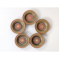 5Er-Set Kmk Keramik Untersetzer, Modell Lima, Westdeutsche Keramik, 1960Er von VintiemeVintage