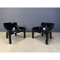 Paar Vicario Sessel Von Vico Magistretti Für Artemide, 70Er Jahre - Vintage Plastikstühle Space Age Stühle Schwarze Paar Vicario Sessel Von Vico Magistretti Für Artemide, 70Er Jahre - Vintage Plastikstühle Space Age Stühle Schwarze von Vintiquesmidcentury