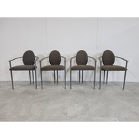 Vintage Esszimmerstühle Von Belgo Chrom, 4Er Set - 1980Er Jahre Design Sessel Mid Century von Vintiquesmidcentury