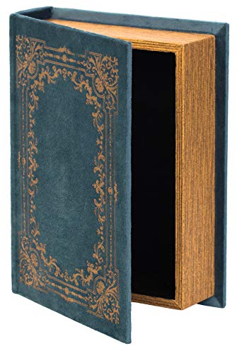 Dekorative Aufbewahrungsbox in Buchform, Vintage-Stil, Blau von Vintiquewise
