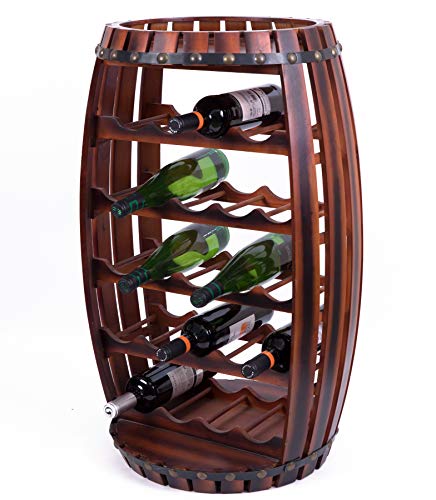 Vintiquewise Weinregal für 23 Flaschen, rustikales Design, Holz, Braun von Vintiquewise