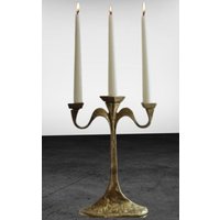 Kerzenleuchter 3-Armig Vergoldete Bronze Feuervergoldet Kerzenständer Kerzenhalter Gold Deko Vintage Interior von VintsaleShop