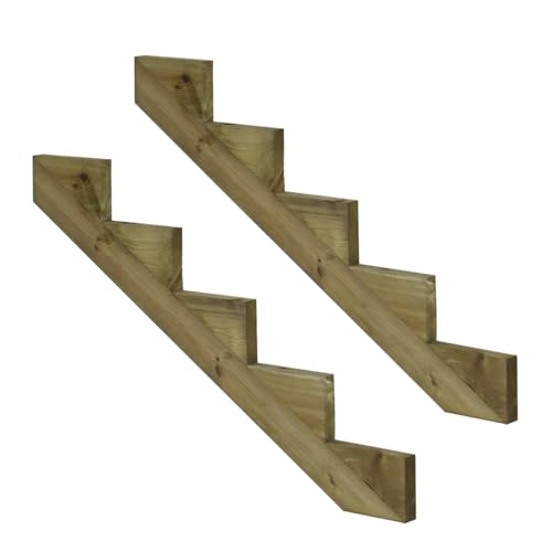 Vinuovo - 2er Set Treppenwange 5 Stufen aus KDI Holz für Gartentreppen-Höhe 85cm - Tiefe 125cm Vinuovo - 2er Set Treppenwange 5 Stufen aus KDI Holz für Gartentreppen-Höhe 85cm - Tiefe 125cm von Vinuovo