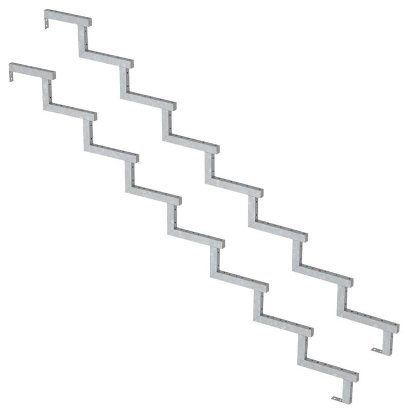 Vinuovo 2er Set Stahl Treppenwange 8 Stufen Option für Setzstufen 136cm von Vinuovo