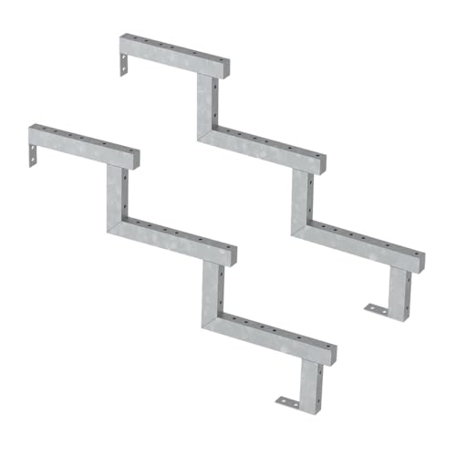 Vinuovo - 2er Stahl Treppenwange 3 Stufen Höhe 51cm - Tiefe 78cm von Vinuovo