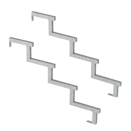 Vinuovo - 2er Stahl Treppenwange 4 Stufen Höhe 68cm - Tiefe 103cm Vinuovo - 2er Stahl Treppenwange 4 Stufen Höhe 68cm - Tiefe 103cm von Vinuovo