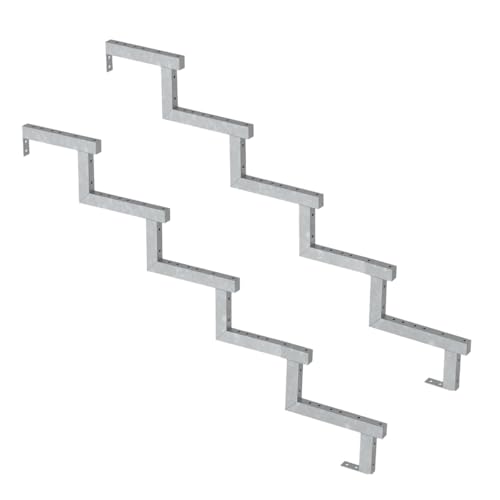 Vinuovo - 2er Stahl Treppenwange 5 Stufen Höhe 85cm - Tiefe 128cm Vinuovo - 2er Stahl Treppenwange 5 Stufen Höhe 85cm - Tiefe 128cm von Vinuovo