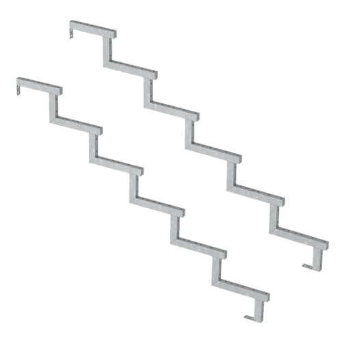 2er Set Stahl Treppenwange 6 Stufen - Option für Setzstufen-Höhe 102cm von Vinuovo