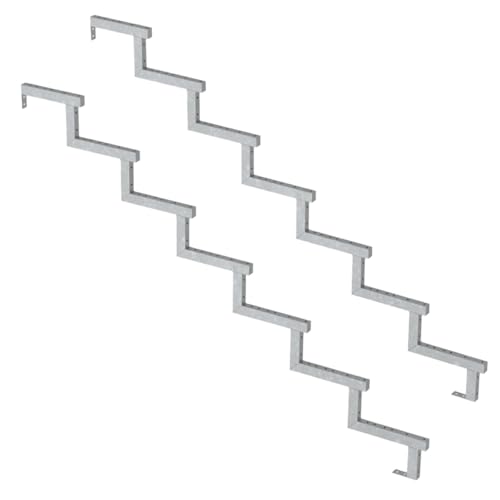 2er Set Stahl Treppenwange 7 Stufen - Option für Setzstufen-Höhe 119cm von Vinuovo