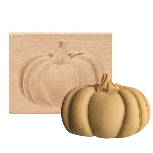 3D Holz Keksformen Plätzchenformen für Halloween Thanksgiving Weihnachten Ostern,Keksausstecher Ausstechformen Plätzchen Ausstecher Cookie Cutter, DIY Backformen Keksstempel (Kürbis) von Vinuwu