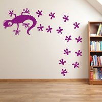 Eidechse Und Fußabdruck Wand Aufkleber A63 von VinylConceptCompany