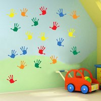 Kinder Handdrucke Wandsticker Kinderzimmer Spielzimmer Home Art Deko Aufkleber Abnehmbar Handgemachte Schulzimmer Helles Video-A25 von VinylConceptCompany