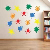Kinder Malen Klecksen Wand Aufkleber Kindergarten Spielen Zimmer Home Art Deko Abnehmbare Handgemachte Schule Schlafzimmer Hell Vc-A26 von VinylConceptCompany