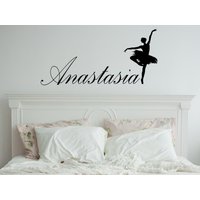 Ballerina Wand Aufkleber Baby Personalisierte Name Vinyl Kunst Mädchen Zimmer Dekoration Ballett Tanzen Tänzer in Kinderzimmer Kinder Home Decor Ms2 von VinylDecals2U
