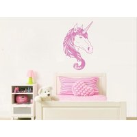 Einhorn Wand Aufkleber Kinderzimmer Pferd Sticker Vinyl Home Dekor Schlafzimmer Mädchen Baby Zimmer Kunst Wandbild Eg88 von VinylDecals2U