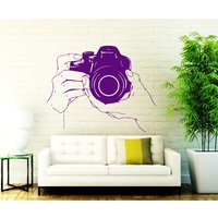 Kamera Wand Aufkleber - Foto-studio-Vinyl-Aufkleber in Der Hand-Kunst Foto Fenster Chu1073 von VinylDecals2U