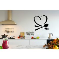 Küche-Wand-Aufkleber-Löffel Und Gabel Aufkleber Cafe Vinyl Home Decor Fenster Chu544 von VinylDecals2U
