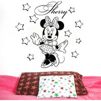 Minnie Mouse Personifizierte Wall Decals Namen Aufkleber Sterne Vinyl Mädchen Zimmer Schlafzimmer Kinderzimmer Home Decor Kinderspielzimmer Ms586 von VinylDecals2U