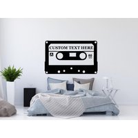 Musik Wall Decals Custom Text Aufkleber Alte Audio Kassette Vinyl Home Dekor Schlafzimmer Art Chu1253 von VinylDecals2U