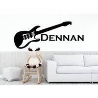 Name Wand Aufkleber Gitarre Rock Star Vinyl Home Decor Schlafzimmer Fenster Na352 von VinylDecals2U