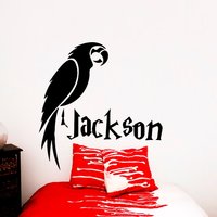 Name Wand Aufkleber Papagei Vogel Vinyl Baby Schlafzimmer Dekor Kinderzimmer Cc50 von VinylDecals2U