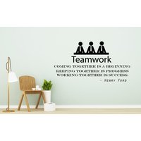 Teamarbeit Wand Aufkleber Zitat Motivation Vinyl Henry Ford "Kommen Zusammen Ist Ein Anfang" Büro Dekor Fenster Na325 von VinylDecals2U