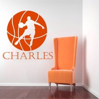 Wand Aufkleber Namen Personalisiert Benutzerdefinierte Gamer Basketball-Vinyl-Aufkleber-Kunst-Home Decor Wandbild Baby Dekor Kindergarten von VinylDecals2U