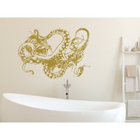 Wand Aufkleber Octopus - Meer Ozean Vinyl-Aufkleber Tintenfisch Tentakeln Kinderzimmer Badezimmer Home Decor Kunst Wandmalereien Eg112 von VinylDecals2U