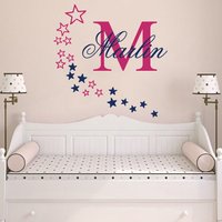 Wand Aufkleber Personifizierte Namen Stern Anfangs Monogramm Mädchen Vinyl Schlafzimmer Kinderzimmer Baby Zimmer Kinder Home Decor Ms633 von VinylDecals2U
