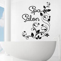 Wand Aufkleber Spa Salon Blumen Zweig Vinyl Spa Beauty Kunst Home Dekor Bad Modern Design Wandbilder Innen Ms407 von VinylDecals2U