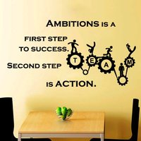 Wand Aufkleber Zitat Ambitionen Und Aktion Teamwork Motivation Vinyl Kunst Design Home Office Dekor Fenster Na321 von VinylDecals2U