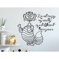Wand Aufkleber Zitat Ich Bin Nicht Verrückt Alice Im Wunderland Cheshire Cat Vinyl Schlafzimmer Kinderzimmer Baby Zimmer Home Decor Art Wandbild von VinylDecals2U
