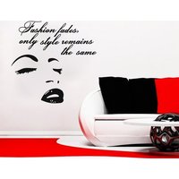 Wand Aufkleber Zitat Mode Verblasst Nur Augen Lippen Vinyl Schönheit Salon Home Decor Art Wandbild Ms346 von VinylDecals2U