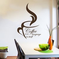 Wand Aufkleber Zitat Vinyl Kunst Home Decor Wandbild Zitate Kaffee Ist Eine Sprache Tasse Cafe Küche Schlafzimmer Ms412 von VinylDecals2U