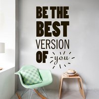 Wand-Aufkleber-Zitat Werden Die Beste Version Von Sie Aufkleber Vinyl Schlafzimmer Interior Design-Haus Wohnzimmer Dekor Kunst Wandmalereien Eg68 von VinylDecals2U