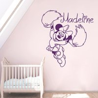 Wandtatto Personalisierter Name Aufkleber Maus Cheerleader Pompons Vinyl Mädchen Schlafzimmer Kinderzimmer Home Decor Ms590 von VinylDecals2U