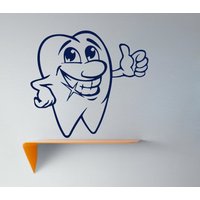 Wandtattoa Smiling Tooth Aufkleber Vinyl Zahnklinik Logo Kinderzimmer Dekor Schlafzimmer Fensteraufkleber Wohnzimmer Kunst Wandbilder Chu453 von VinylDecals2U