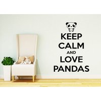 Zitat Wand Aufkleber Halten Ruhe Liebe Pandas Vinyl Home Decor Kinderzimmer Schlafzimmer Fenster Na362 von VinylDecals2U