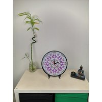 Purple Flowers Uhr -30.48cm von VinylRecClocks