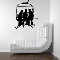 Ski Lift Stuhl, Skifahren Dekor, Snowboard Kunst, Aufkleber, Vinyl Winter, Wandkunst, Wohnkultur von VinylWallAdornments