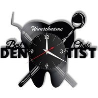Zahnarzt Schallplattenuhr Vinyl Retro Wanduhr Mit Wunschnamen Individuell, Geschenk, Wohnzimmer, Geburtstag, Made in Germany Zahnarzt Schallplattenuhr Vinyl Retro Wanduhr Mit Wunschnamen Individuell, Geschenk, Wohnzimmer, Geburtstag, Made in Germany von VinylclockFranken