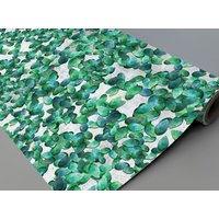 3D Grüne Blätter Beton Wand Hintergrund Kinderzimmer Florale Tapete Foto Wandbild Selbstklebend Exklusives Design Fototapete von VinylicStickersShop