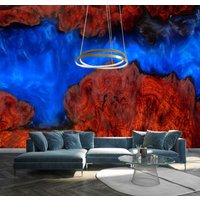 3D Illusion Blue Water Abyss Rock Marmor Hintergrund Tapete Wandaufkleber Dekor Wand Wandbild Selbstklebend Exklusives Design Fotowandpapier von VinylicStickersShop
