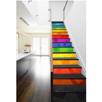 Regenbogen Treppe Multicolor Treppenplatten Selbstklebend Treppenaufsteher Exklusives Design von VinylicStickersShop