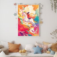 Einhorn Kinderposter Inspirierend Poster Wolken Bunt Bild Regenbogen Farbig Wandbild Personalisiert Fantasie Kinderbild Individuell Druck Einhorn Kinderposter Inspirierend Poster Wolken Bunt Bild Regenbogen Farbig Wandbild Personalisiert Fantasie Kinderbild Individuell Druck von VioMioDesign