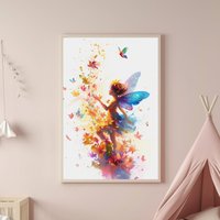 Fee Kinderposter Inspirierend Poster Schmetterling Bunt Bild Tanzen Farbig Wandbild Personalisiert Fantasie Kinderbild Individuell Druck Fee Kinderposter Inspirierend Poster Schmetterling Bunt Bild Tanzen Farbig Wandbild Personalisiert Fantasie Kinderbild Individuell Druck von VioMioDesign