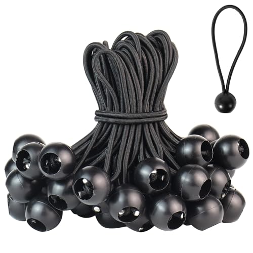 Spanngummis mit Kugel Planenspanner Gummispanner Zeltgummis - 15cm 50 Stück Planenspanner spanngummi mit Kugel Expanderschlingen Gummischlaufen für Planen Zelt Banner Netz Pavillions, Schwarz von VioRose